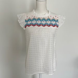 Super Cute THML White Top with Embroidery